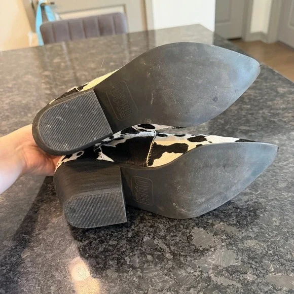 Dingo Live A Little Cow Print Western Boots Black White Size 8 - Picture 5 of 6